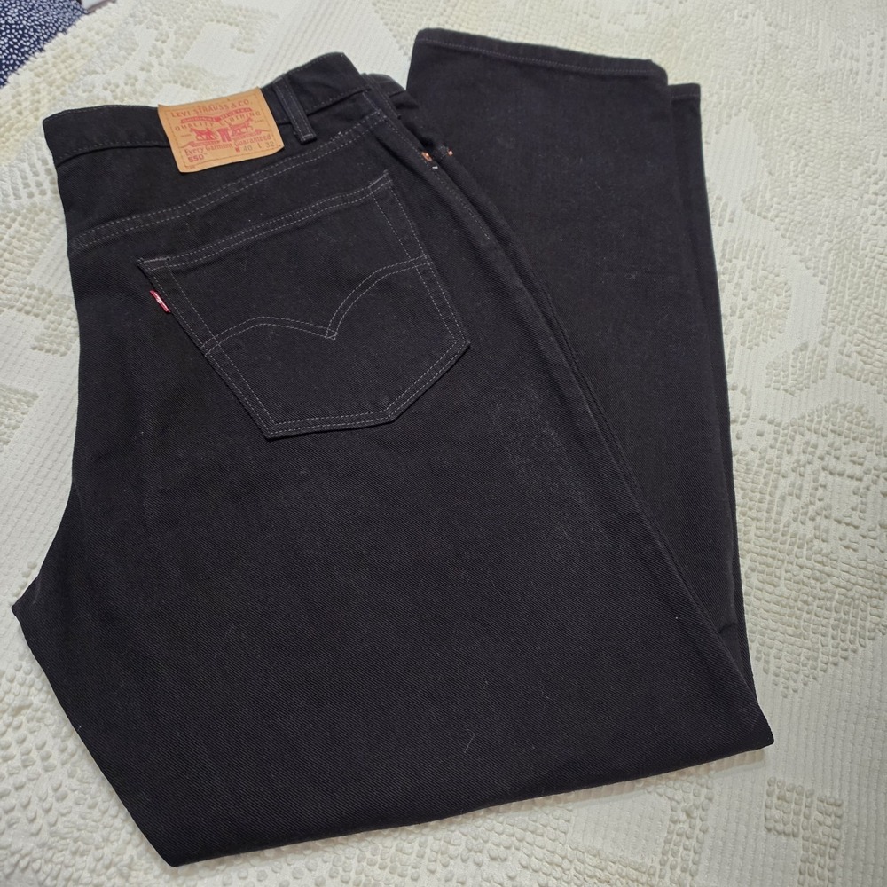 Vintage 90s Levi's 550 Relaxed Fit Jeans 40x32 Black Baggy Straight Leg Y2K